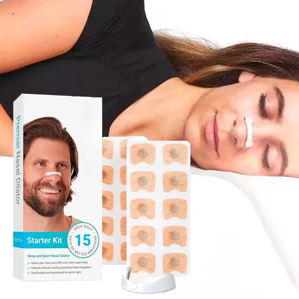 Nose Clip Expander + 15 Magnetic Anti-Snoring Stickers